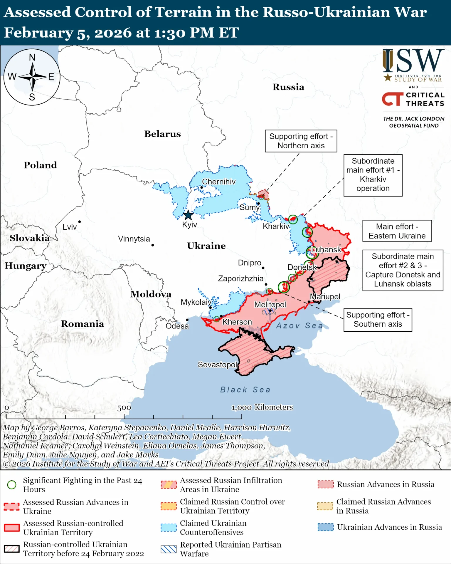 Map of Russo-Ukrainian War, February, 2026