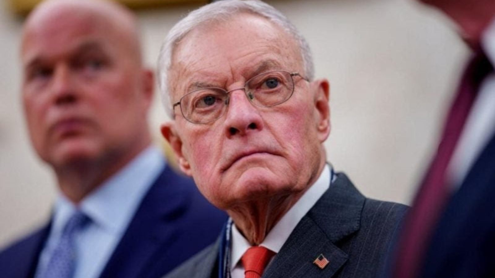Portrait of Keith Kellogg, former U.S. Special Envoy for Ukraine, wearing a business suit at an official event.