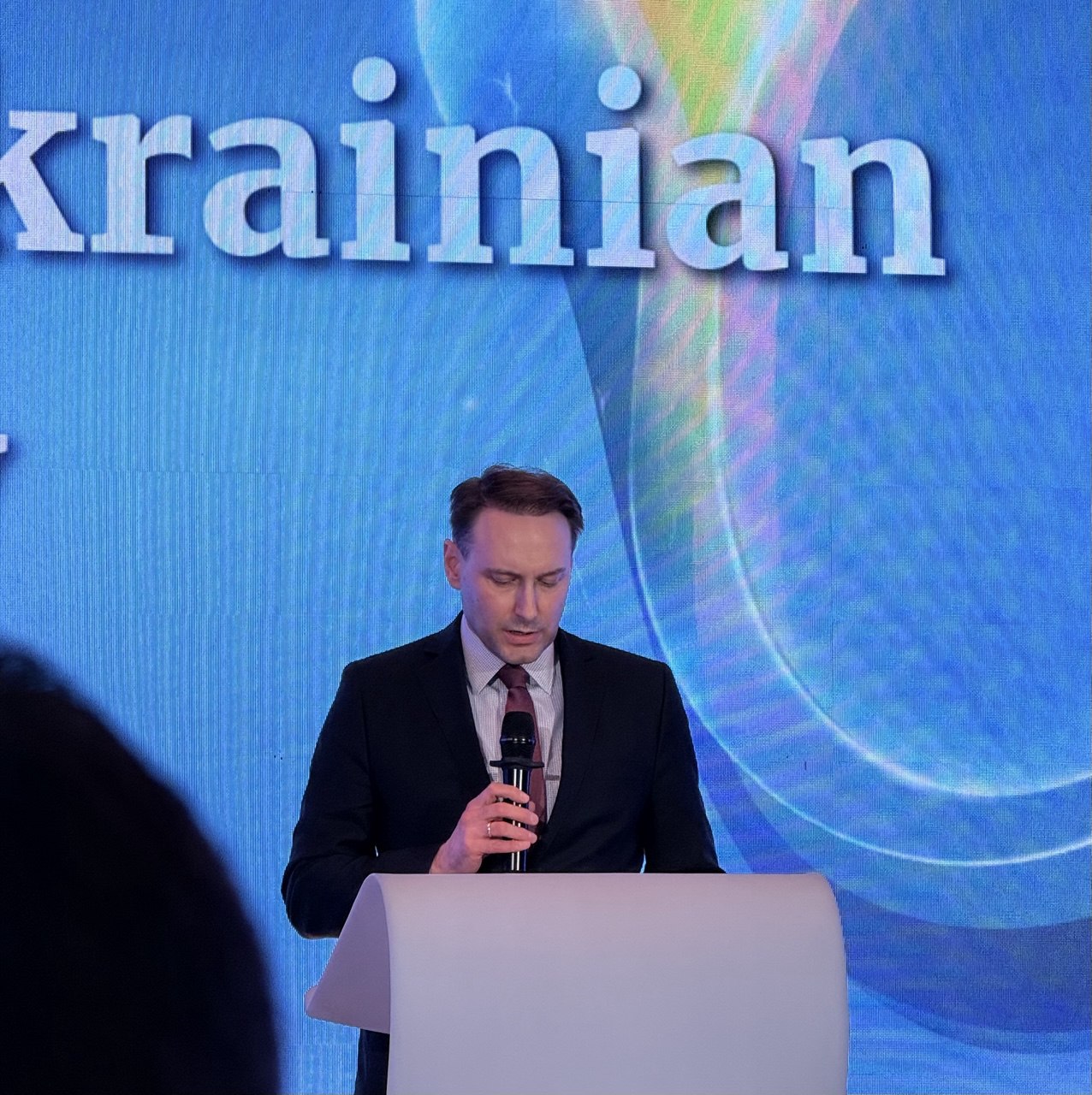 Dr. Maximilian Rasch, Chargé d‘affaires of the Embassy of the Federal Republic of Germany to Ukraine, while giving opening speech