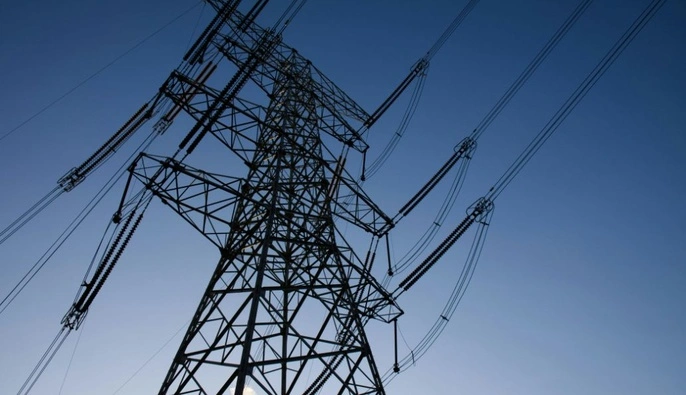 Power lines against the sky