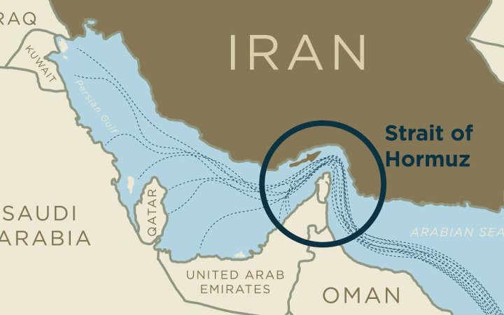 Strait of Hormuz on the map