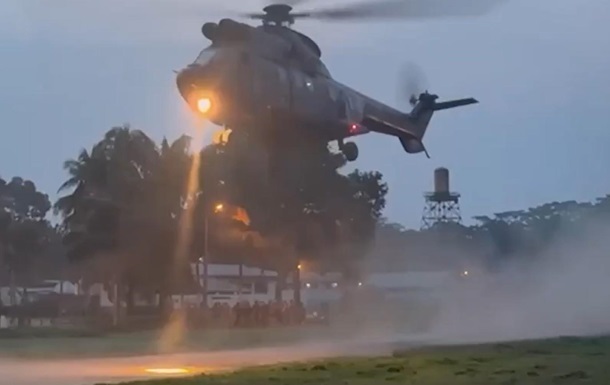 A US military plane takes off