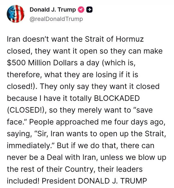 Trump in Truth Social
