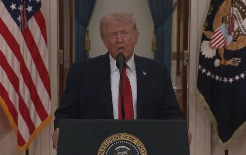 Donald Trump during the briefing