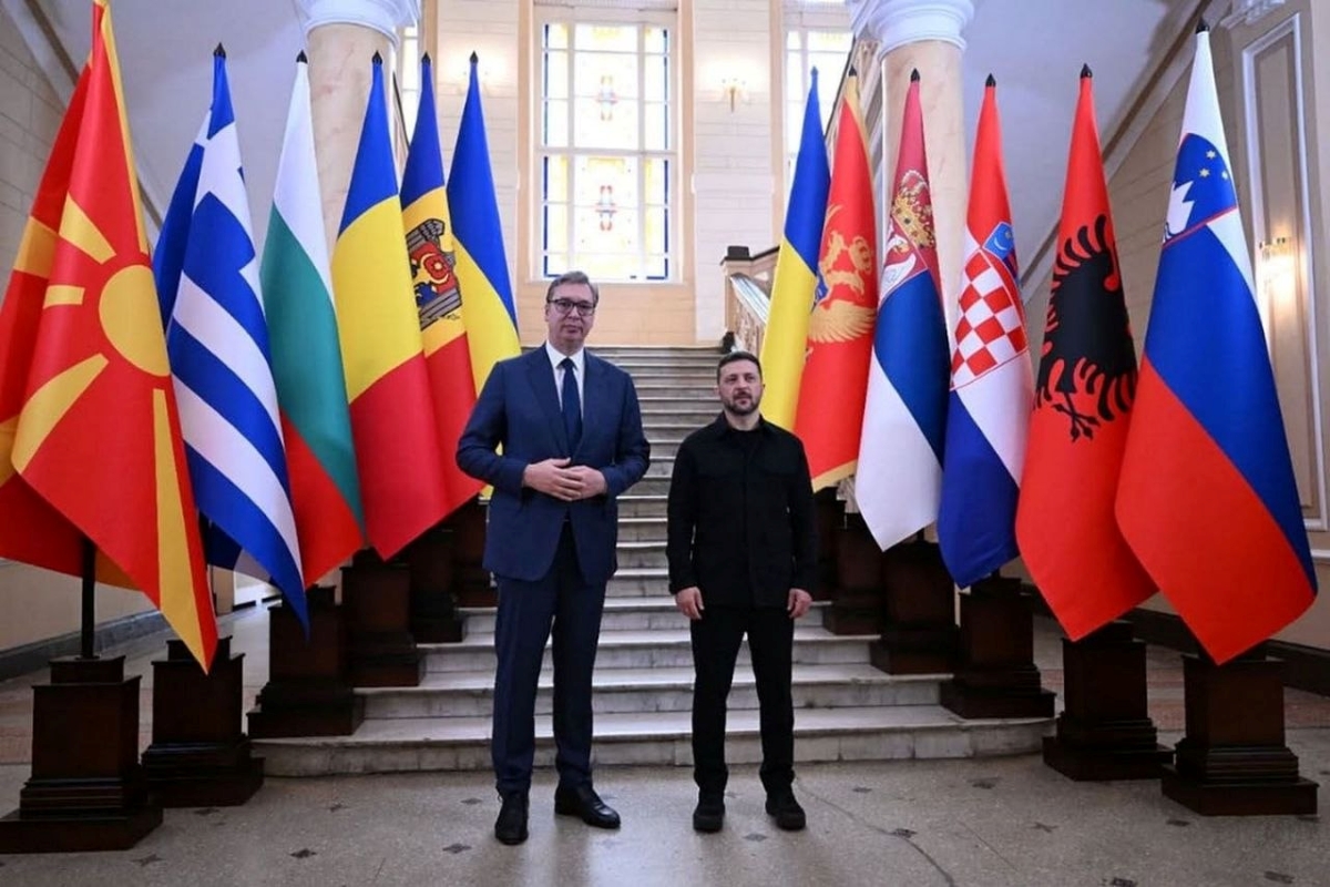 Presidents Vucic and Zelenskyy during the South-East Europe-Ukraine Summit in 2025