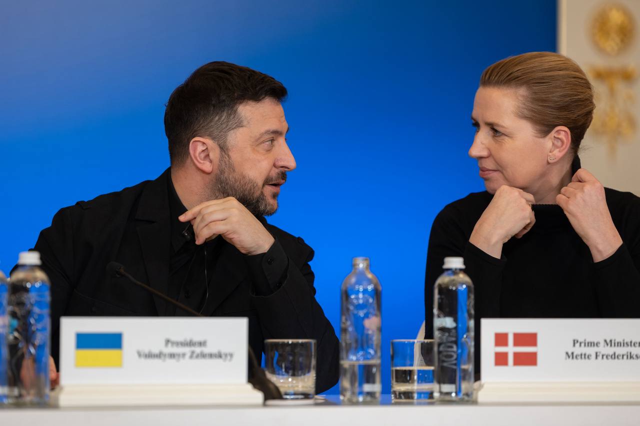 President of Ukraine Volodymyr Zelenskyy and Prime Minister of Denmark Mette Frederiksen