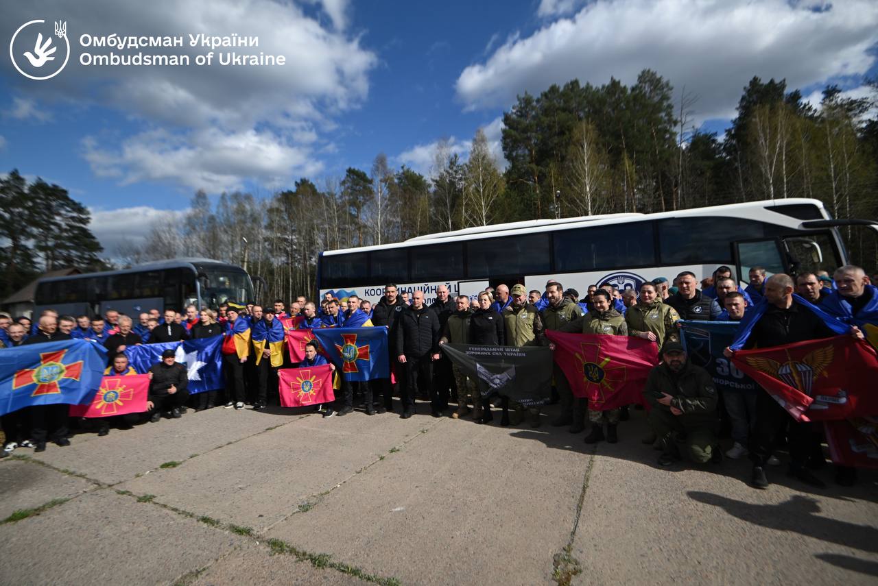 Ukrainian service members returned from captivity