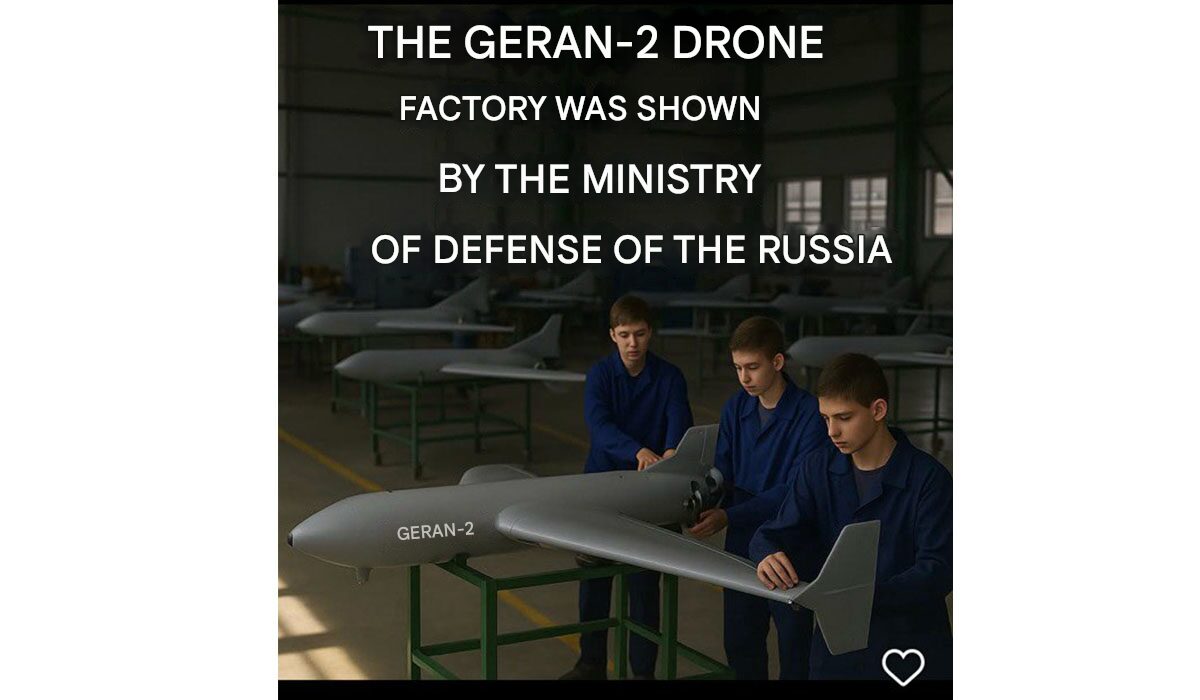 Students assembling Geran-2 drones at a production facility shown in a video by Russia’s Ministry of Defense
